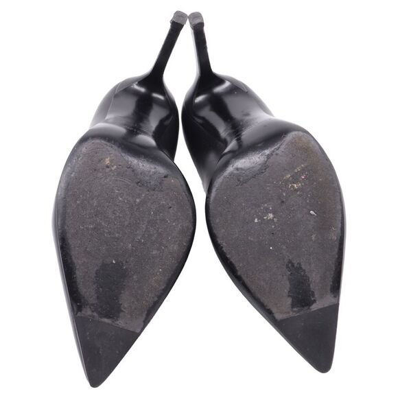 Saint Laurent Anja Pointed-Toe Pumps in Black Leather - Picture 7 of 8